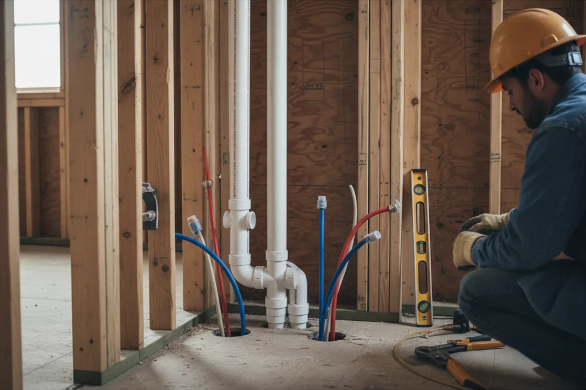 Drain and supply rough-in during Toilet Repair and Installation in Rio Oso